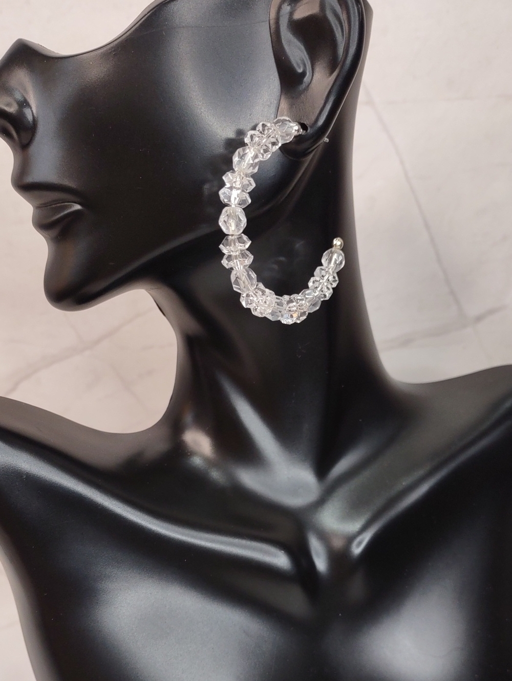 Deb Guyot Herkimer Crystal Quartz/925 Hoop Earrings